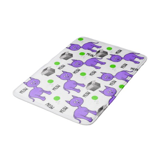 Paarse katten Bathroom Bath Mat (Gekanteld)
