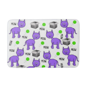Paarse katten Bathroom Bath Mat