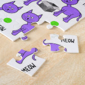 Paarse katten Meow Jigzaag Puzzle Legpuzzel (Zijkant)