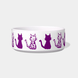 Paarse katten Patroon Kleine Pet Bowl Voerbakje