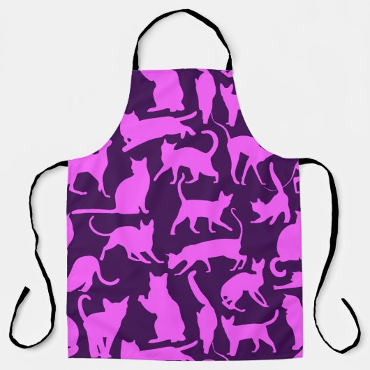 Paarse katten schort (Voorkant)