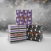 Paarse kattengastheren en vleermuizen Oranje Hallo Inpakpapier Vel