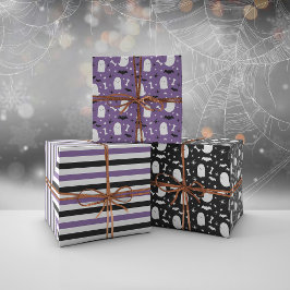 Paarse kattengastheren en vleermuizen Oranje Hallo Inpakpapier Vel