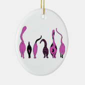 Paarse Kattenkonten Keramisch Ornament (Rechts)