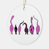 Paarse Kattenkonten Keramisch Ornament (Links)