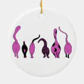 Paarse Kattenkonten Keramisch Ornament (Achterkant)