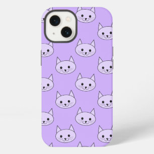 Paarse kattenpatroon met lila tint. iPhone 13 hoesje