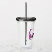 Paarse kattenpeuken acryl drinkbeker (Rechts)