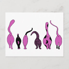 Paarse kattenpeuken briefkaart