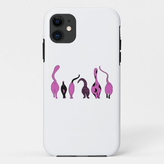Paarse kattenpeuken Case-Mate iPhone case (Achterkant)