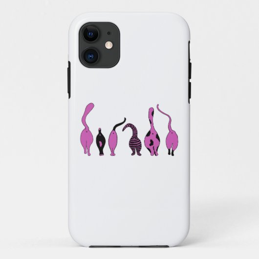 Paarse kattenpeuken Case-Mate iPhone case (Achterkant)