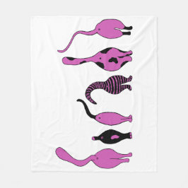 Paarse kattenpeuken fleece deken