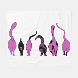 Paarse kattenpeuken fleece deken