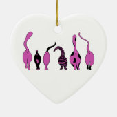 Paarse kattenpeuken keramisch ornament (Achterkant)