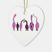 Paarse kattenpeuken keramisch ornament (Links)