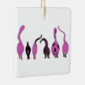 Paarse kattenpeuken keramisch ornament (Rechts)