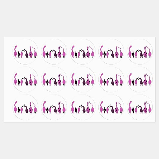 Paarse kattenpeuken labels (Vel)