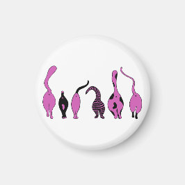 Paarse kattenpeuken magneet