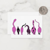 Paarse kattenpeuken notitiekaartje (Voorkant / Achterkant in situ)