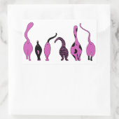 Paarse kattenpeuken rechthoekige sticker (Tas)