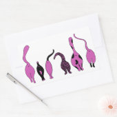 Paarse kattenpeuken rechthoekige sticker (Envelop)