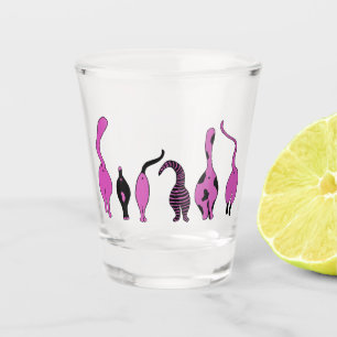 Paarse kattenpeuken shot glas