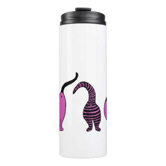 Paarse kattenpeuken thermosbeker (Voorkant)