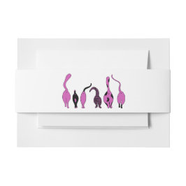 Paarse kattenpeuken uitnodigingen wikkel