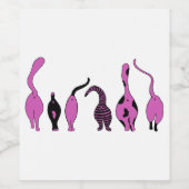 Paarse kattenpeuken wijn etiket (Enkel label)