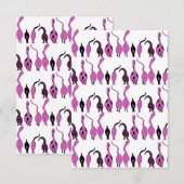 Paarse kattenpeuterpatroon bedankkaart (Voorkant / Achterkant)