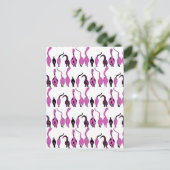 Paarse kattenpeuterpatroon briefkaart (Staand voorkant)