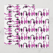 Paarse kattenpeuterpatroon briefkaart (Voorkant / Achterkant)