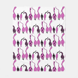 Paarse kattenpeuterpatroon fleece deken