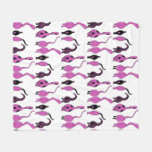 Paarse kattenpeuterpatroon fleece deken (Voorkant (Horizontaal))