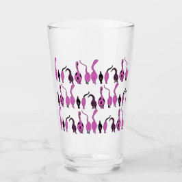 Paarse kattenpeuterpatroon glas