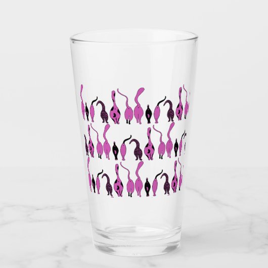 Paarse kattenpeuterpatroon glas (Voorkant)