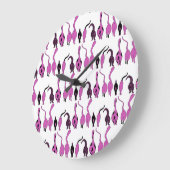 Paarse kattenpeuterpatroon grote klok (Hoek)