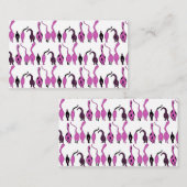 Paarse kattenpeuterpatroon informatiekaartje (Voorkant / Achterkant)