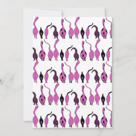 Paarse kattenpeuterpatroon kaart