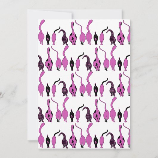 Paarse kattenpeuterpatroon kaart (Voorkant)