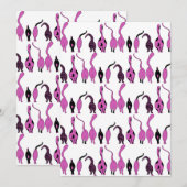 Paarse kattenpeuterpatroon kaart (Voorkant / Achterkant)