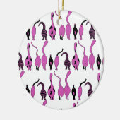 Paarse kattenpeuterpatroon keramisch ornament (Links)