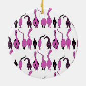 Paarse kattenpeuterpatroon keramisch ornament (Achterkant)