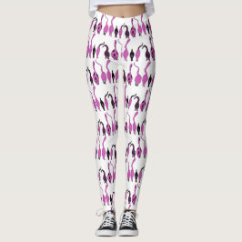 Paarse kattenpeuterpatroon leggings