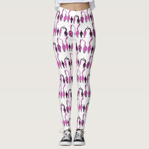 Paarse kattenpeuterpatroon leggings