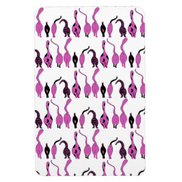 Paarse kattenpeuterpatroon magneet