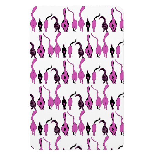 Paarse kattenpeuterpatroon magneet (Verticaal)