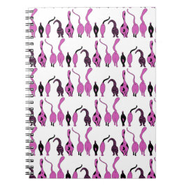 Paarse kattenpeuterpatroon notitieboek