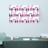 Paarse kattenpeuterpatroon spandoek (Beurs)