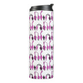 Paarse kattenpeuterpatroon thermosbeker (Gedraaid links)